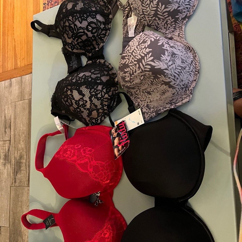 Lace and Smooth Women's Bra Collection - Black, Red, Gray